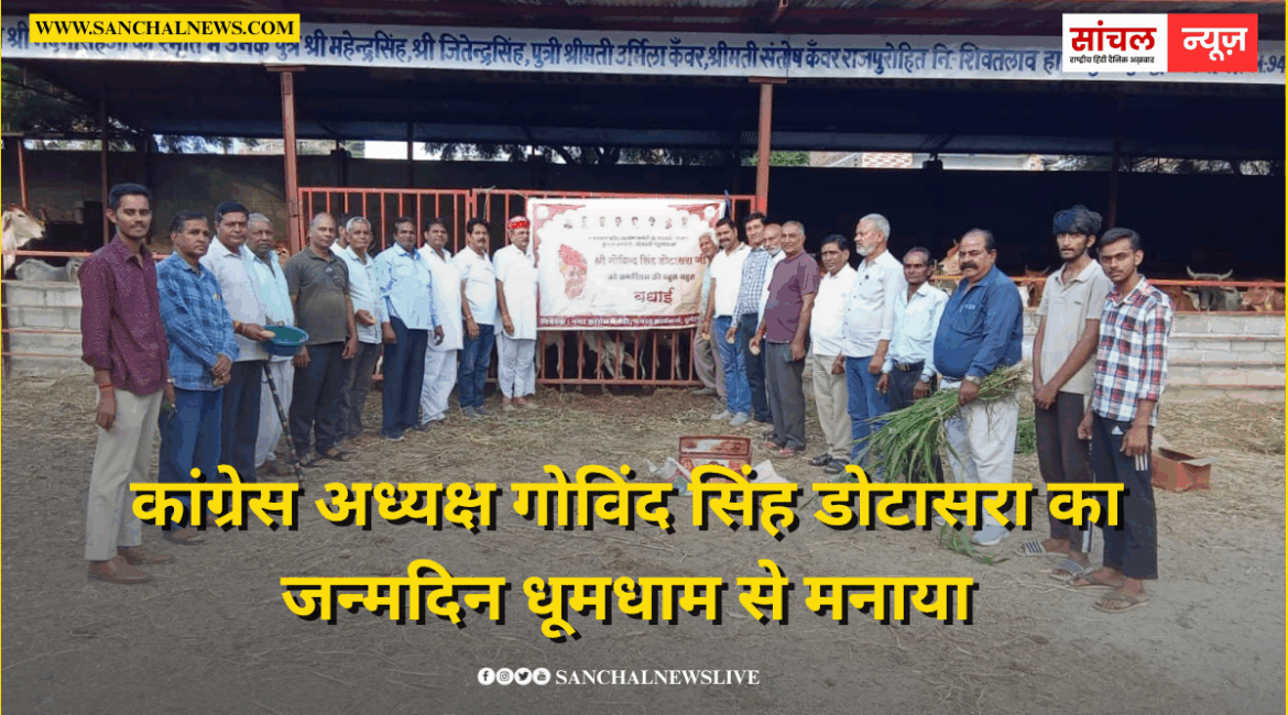 सुमेरपुर नगर कांग्रेस कमेटी तत्वावधान में राजस्थान कांग्रेस अध्यक्ष गोविंद सिंह डोटासरा का जन्मदिन धूमधाम से मनाया