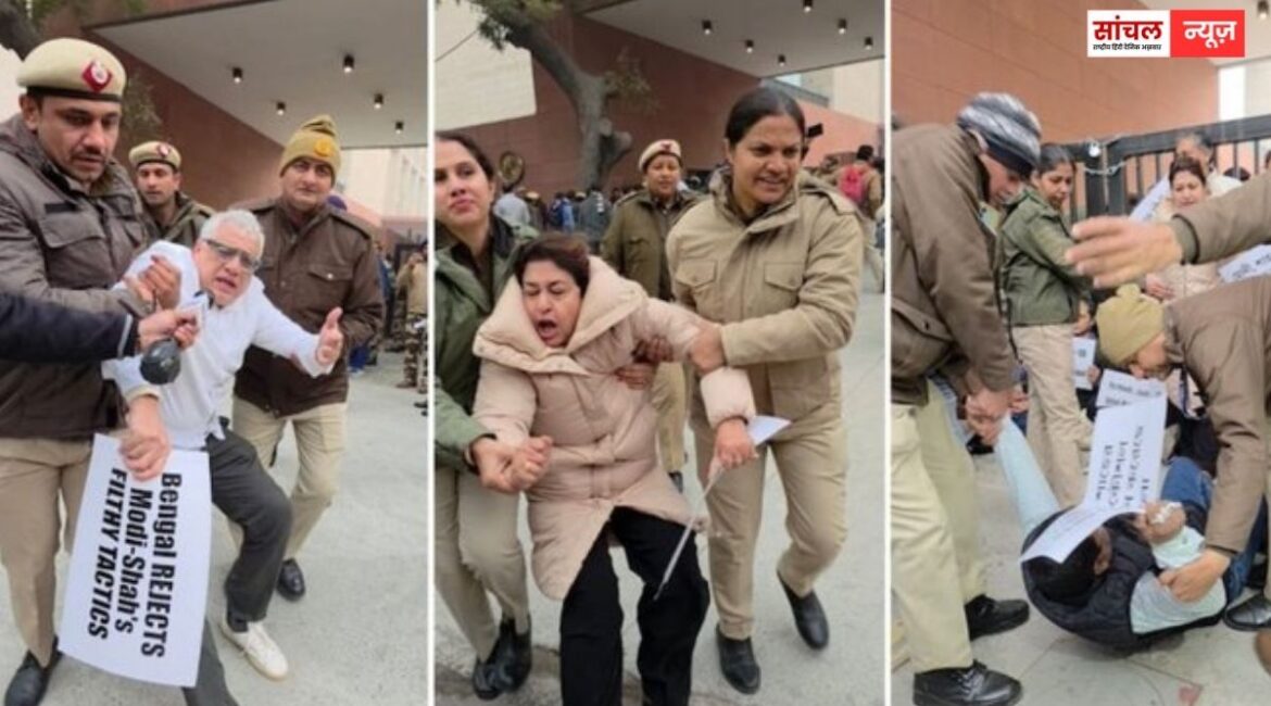 बंगाल में ED की कार्रवाई का दिल्ली तक विरोध, हाईकोर्ट में सुनवाई टली; प्रदर्शन कर रहे TMC MP, 8 सांसदों को उठा ले गई पुलिस