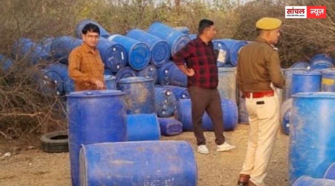 अवैध पेट्रोलियम पदार्थ भण्डारण पर बड़ी कार्यवाही, 38 ड्रम जब्त