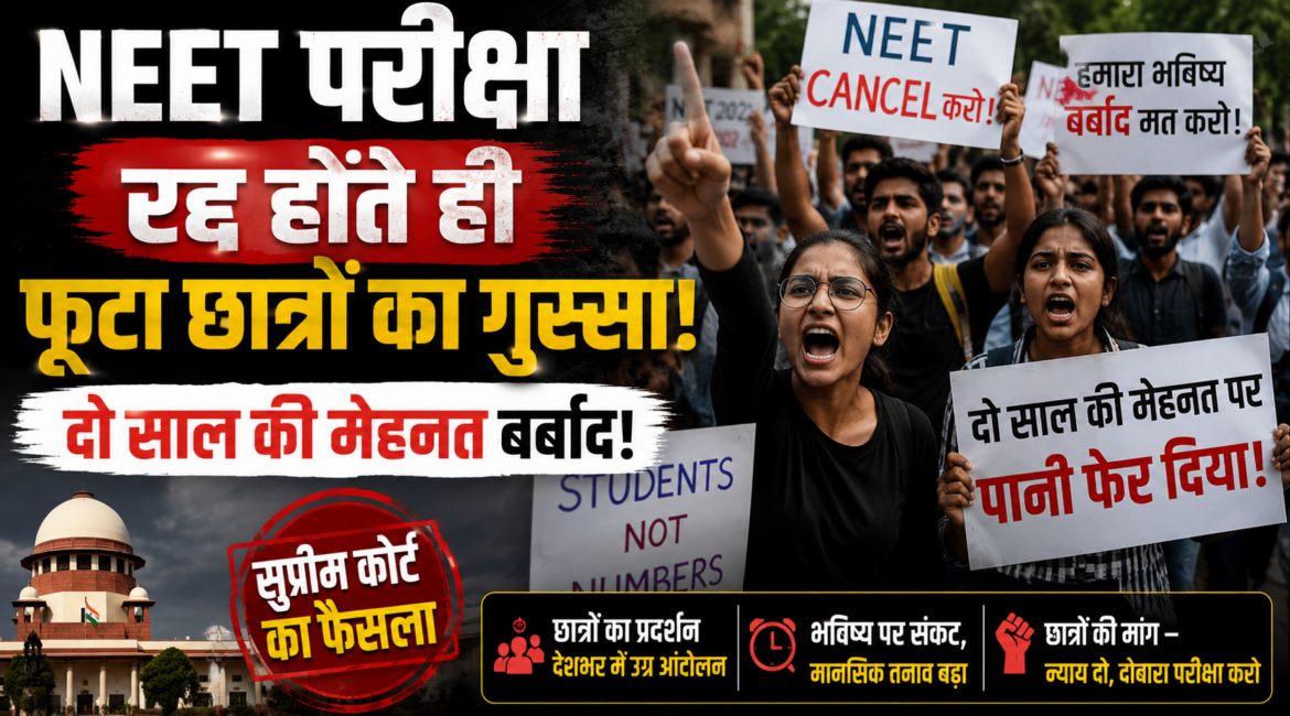 नीट परीक्षा रद्द होते ही फूटा छात्रों का गुस्सा, दो साल की मेहनत बर्बाद!