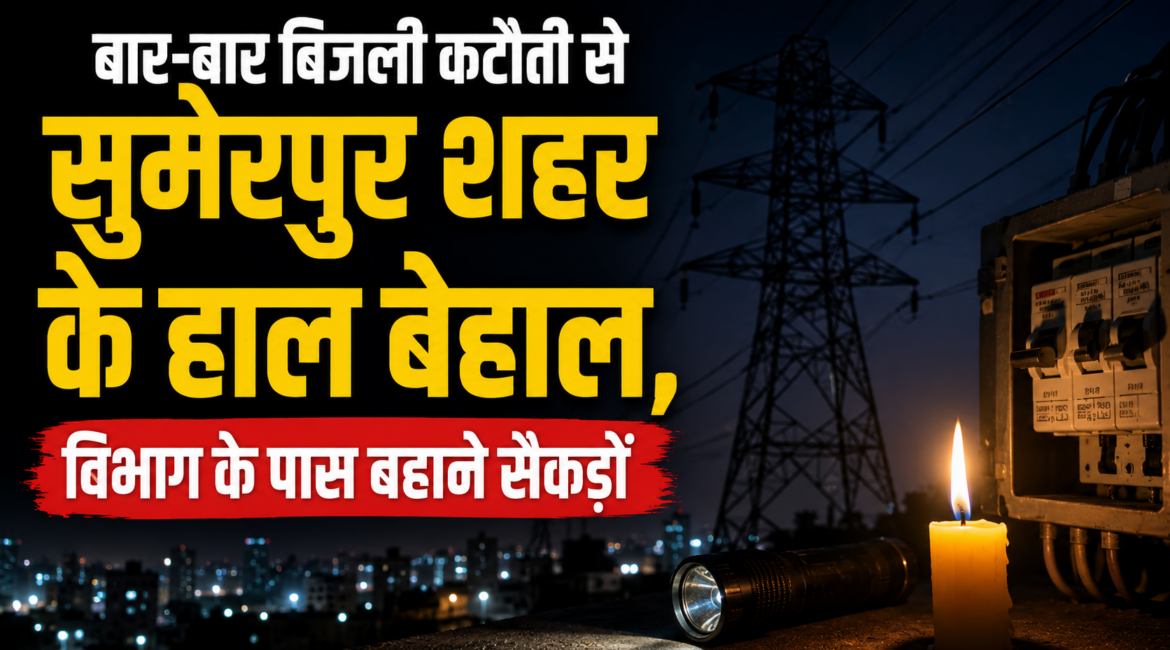 बार-बार बिजली कटौती से सुमेरपुर शहर के हाल बेहाल, विभाग के पास बहाने सैकड़ों