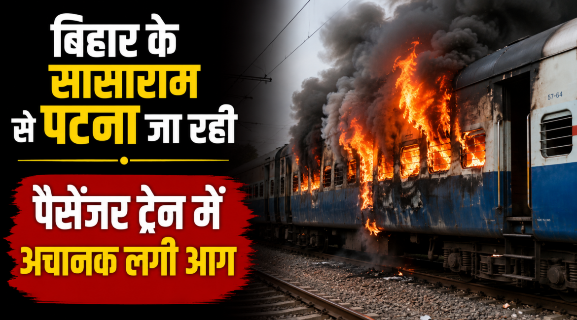 बिहार के सासाराम से पटना जा रही पैसेंजर ट्रेन में अचानक लगी आग, यात्रियों के बीच अफरा-तफरी का माहौल