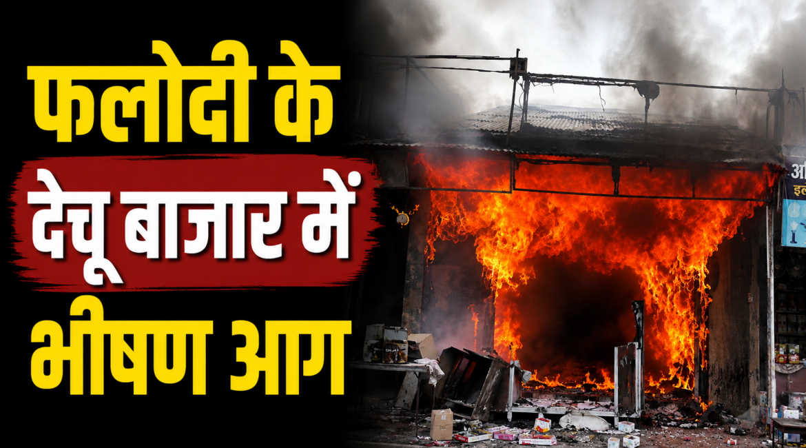 फलोदी के देचू बाजार में भीषण आग, तीन दुकानों को लिया चपेट में मोबाइल दुकान से शुरू हुई आग, लाखों का सामान जलकर राख फलोदी के देचू बाजार में भीषण आग, तीन दुकानों को लिया चपेट में मोबाइल दुकान से शुरू हुई आग, लाखों का सामान जलकर राख