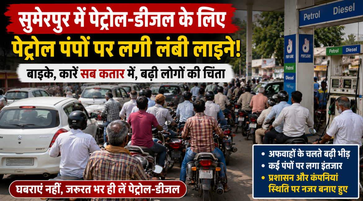 सुमेरपुर में पेट्रोल पंपों पर बढ़ी भीड़ पेट्रोल-डीजल की चर्चाओं के बीच वाहनों की लंबी कतारें सुमेरपुर में पेट्रोल पंपों पर बढ़ी भीड़ पेट्रोल-डीजल की चर्चाओं के बीच वाहनों की लंबी कतारें