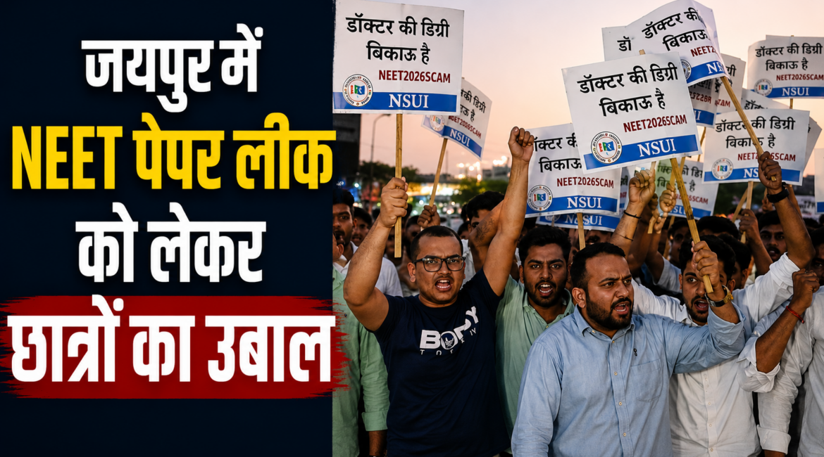 जयपुर में NEET पेपर लीक को लेकर छात्रों का उबाल NSUI का बड़ा प्रदर्शन, सरकार और NTA के खिलाफ जमकर नारेबाजी जयपुर में NEET पेपर लीक को लेकर छात्रों का उबाल NSUI का बड़ा प्रदर्शन, सरकार और NTA के खिलाफ जमकर नारेबाजी