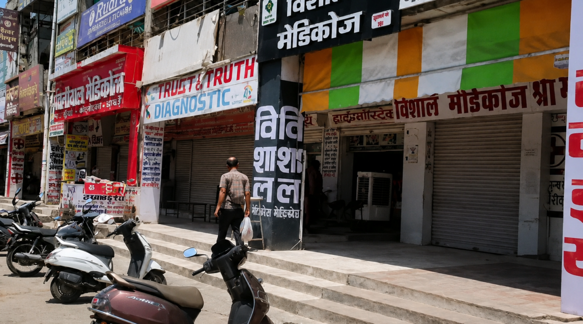 जोधपुर में मेडिकल स्टोर बंद ऑनलाइन दवा बिक्री के विरोध में केमिस्टों का प्रदर्शन