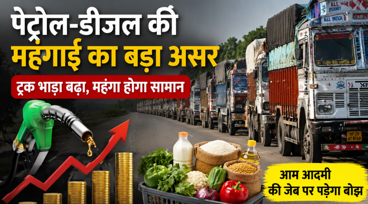 पेट्रोल-डीजल की महंगाई का बड़ा असर, अब ट्रक भाड़ा बढ़ने से बढ़ेंगे रोजमर्रा के सामान के दाम