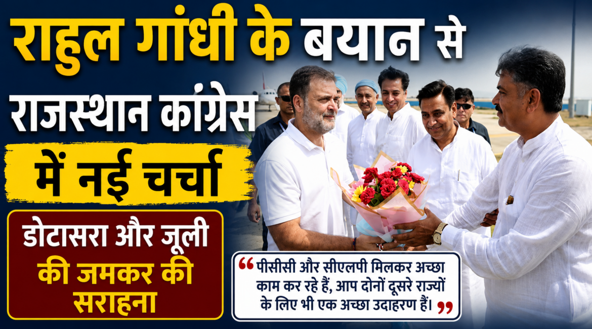 राहुल गांधी के बयान से राजस्थान कांग्रेस में नई चर्चा, डोटासरा और जूली की जमकर की सराहना