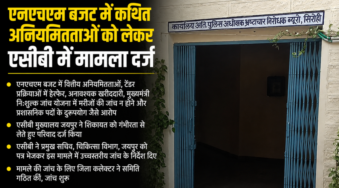 एनएचएम बजट में कथित अनियमितताओं को लेकर एसीबी में मामला दर्ज, स्वास्थ्य विभाग में मचा हड़कंप