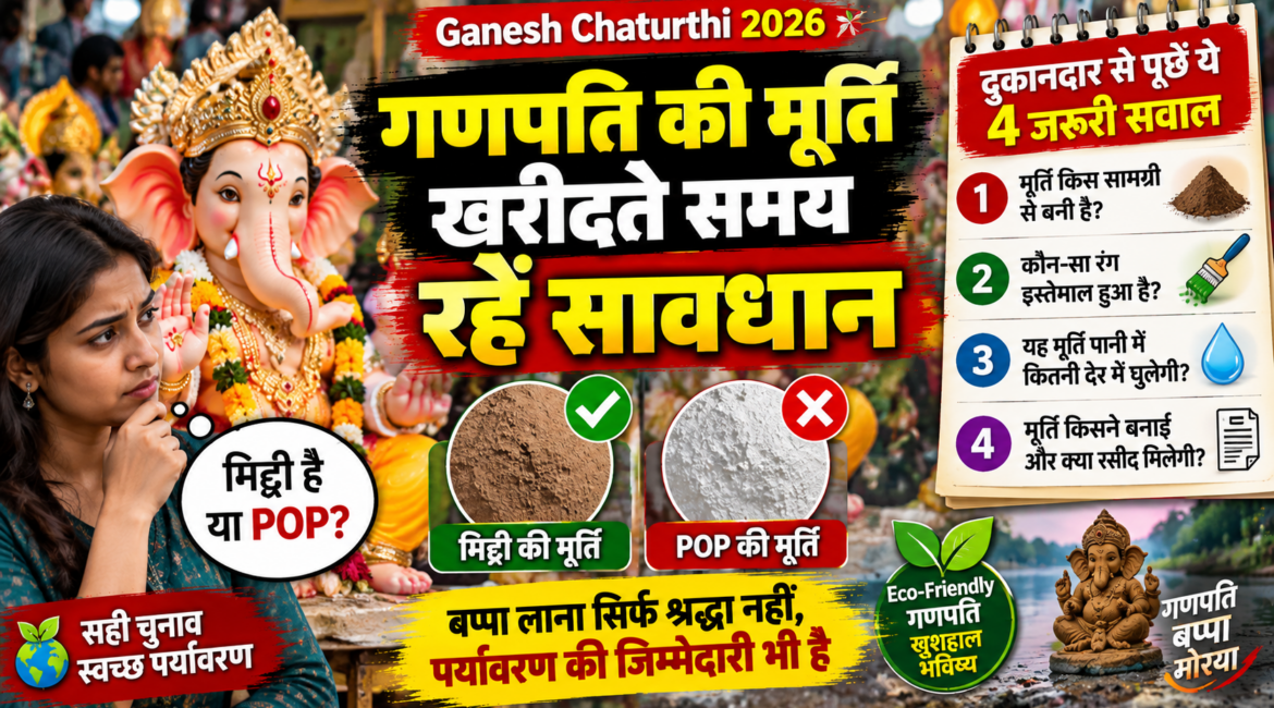 गणपति की मूर्ति खरीदते समय रहें सावधान, सिर्फ वजन से नहीं पहचानें मिट्टी या POP—दुकानदार से पूछें ये 4 सवाल