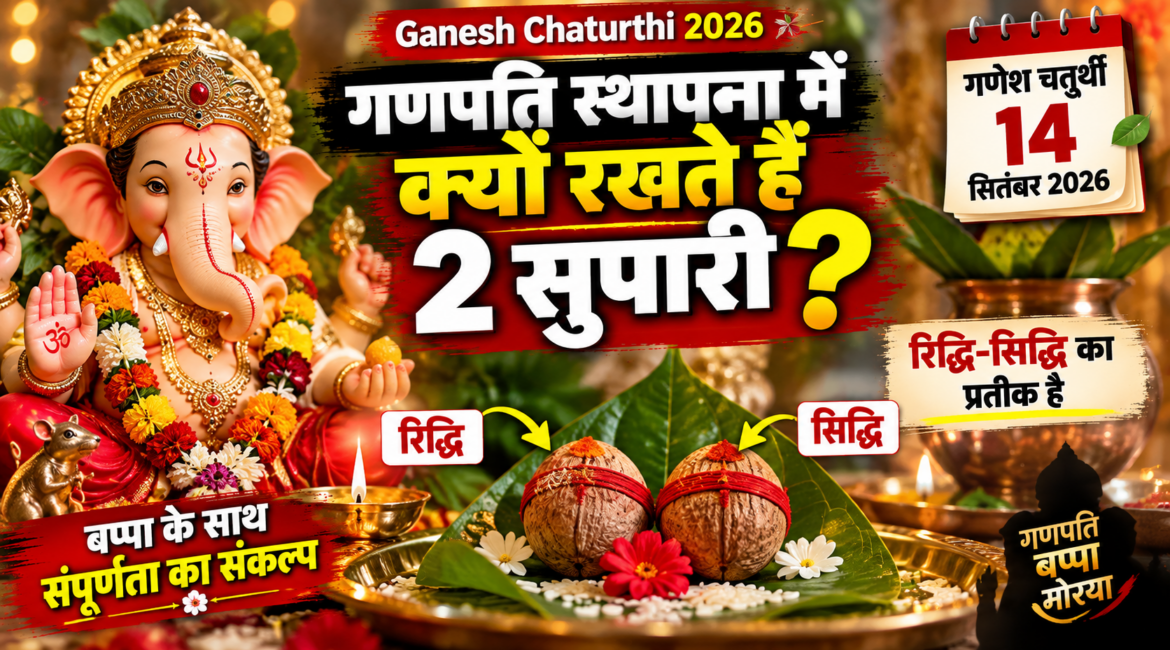 Ganesh Chaturthi 2026: गणपति स्थापना में क्यों रखते हैं 2 सुपारी? जानिए रिद्धि-सिद्धि से जुड़ा धार्मिक महत्व