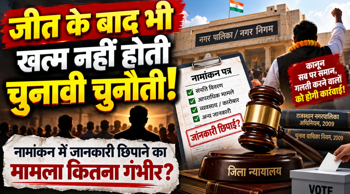 जीत के बाद भी खत्म नहीं होती चुनावी चुनौती! पार्षद या मेयर के नामांकन में गड़बड़ी मिली तो 30 दिन में चुनाव याचिका जीत के बाद भी खत्म नहीं होती चुनावी चुनौती! पार्षद या मेयर के नामांकन में गड़बड़ी मिली तो 30 दिन में चुनाव याचिका